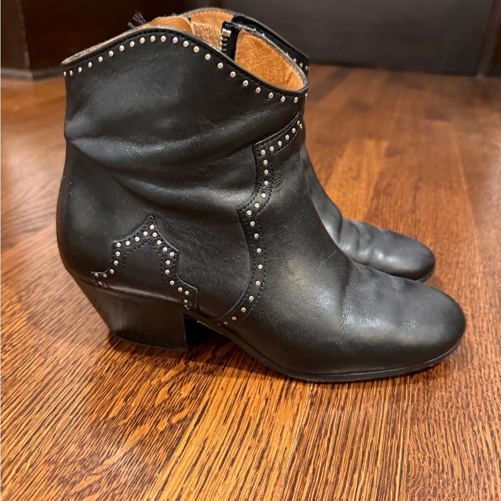 Isabel Marant Dicker Boots: Black Studded Ankle Boots